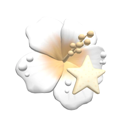 summer mermaid hair flower (white)