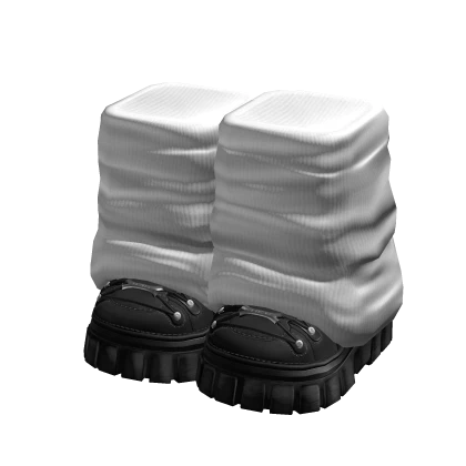 Y2K Leg Warmers Chunky Platform Shoes Black White