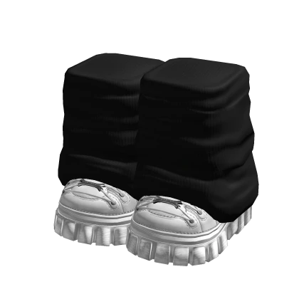 Y2K Leg Warmers Chunky Platform Shoes Black/White