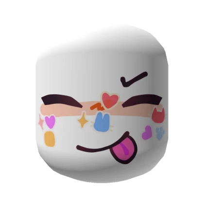 Cute Tongue Stickers Silly Goober Face [White]