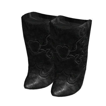 Black Denim Country Boots