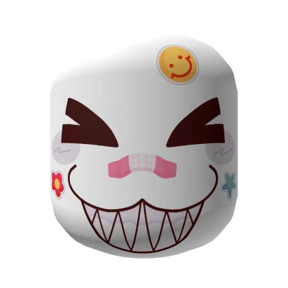 Crazy Silly Stickers Bandaid Cute Face [White]