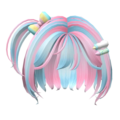 kawaii cotton candy swirly hair baby side pigtails