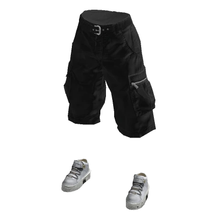 Black Urban Summer Cargo Shorts