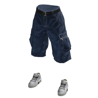 Blue Urban Summer Cargo Jorts