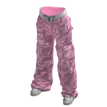 Pink Y2K Diamond Gem Belt Cargo Pants