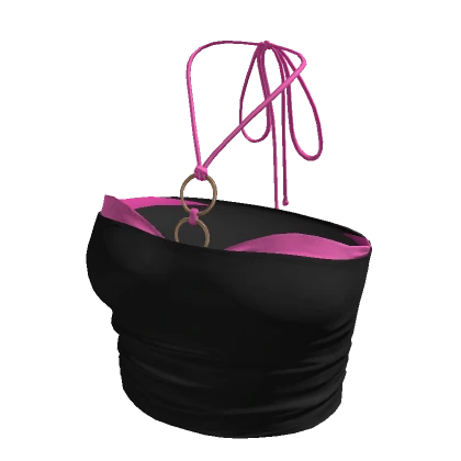 Black Urban Summer Beach Pink Bikini Tube Top