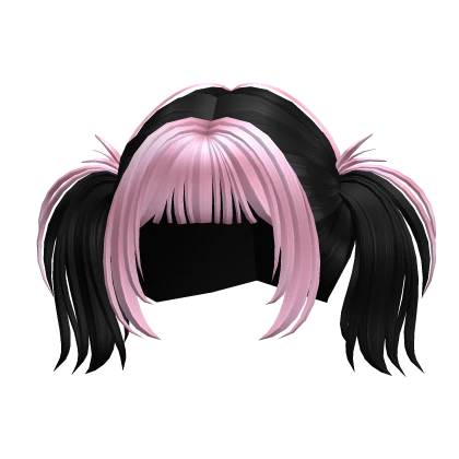 Two-tone Black + Pink Cyber Spikey Pigtails