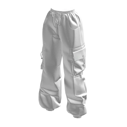 White Baggy Cargo Pants