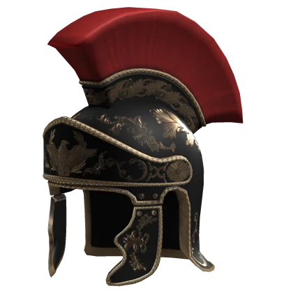 Black Roman Tribune Helmet w/ Red Plume