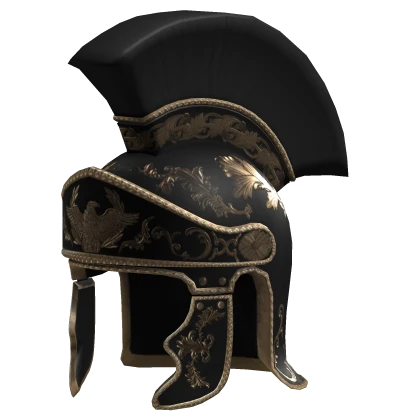 Black Roman Tribune Helmet w/ Black Plume