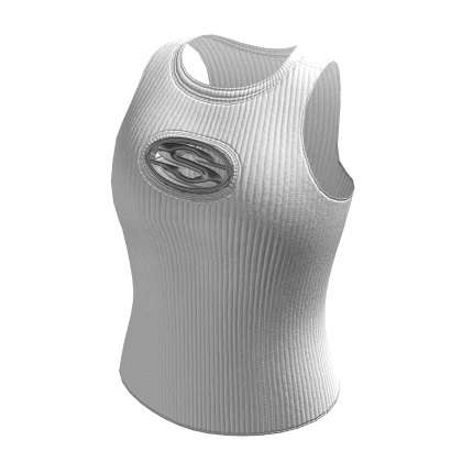 y2k ☆ white desinger knit tank top