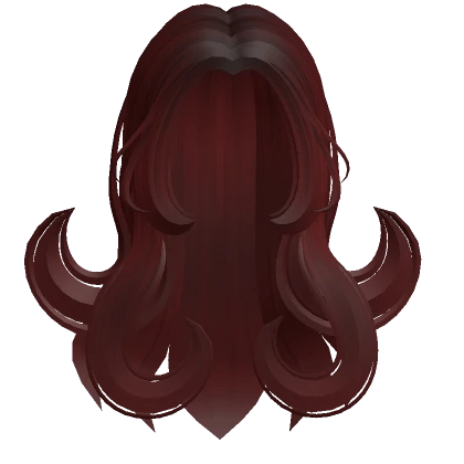 Long Fairytale Cute Curly Hair (Dark Red)