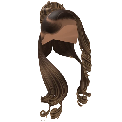 Curly Bun Half Up Half Down *Brown Highlights*