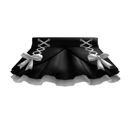 Black & White Ruffle Cute skirt With Bows †