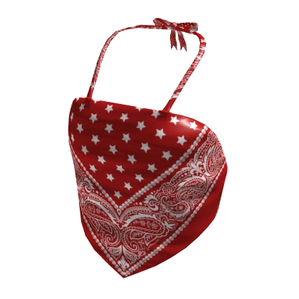 Red Designer Bandana Top