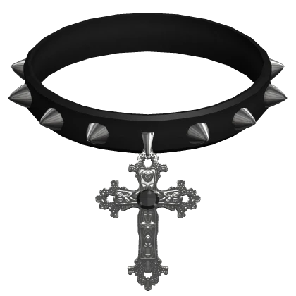 ♰ spiked cross choker 3.0 ♰