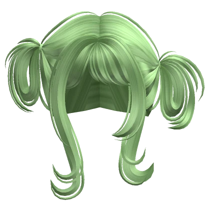 Cute Spiky Fluffy High Buns Hair (Light Green)