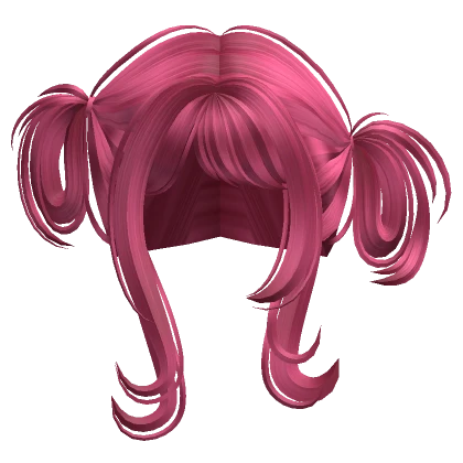 Cute Spiky Fluffy High Buns Hair (Hot Pink)