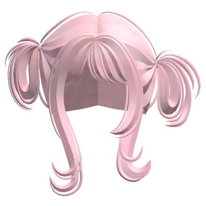 Cute Spiky Fluffy High Buns Hair (Light Pink)