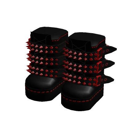 Gothic Spike Boots Red