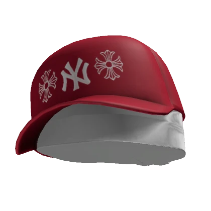 Red Chrome NY Tilted Cap w Durag