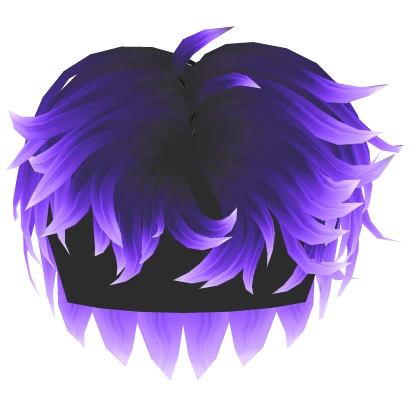 Messy Purple Fluffy Anime Glowing Neon Hair