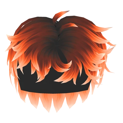 Messy Orange Fluffy Anime Glowing Neon Hair