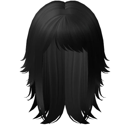 layered messy emo wolfcut (black)