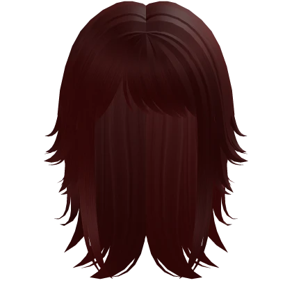 layered messy emo wolfcut (red)