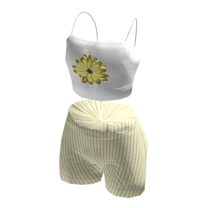 Aesthetic Trendy Yellow Flower Top Set