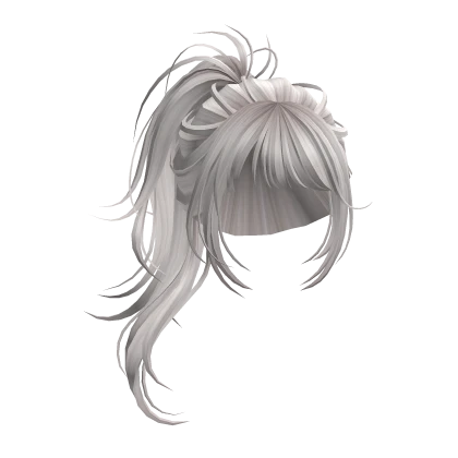 Silver Messy Ponytail