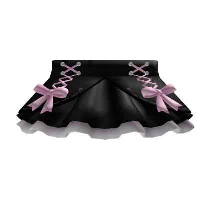 Black & Pink Ruffle Cute skirt With Bows †