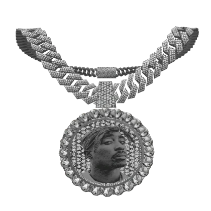 1.0 2pac chain iced out vvs diamonds (big) silver