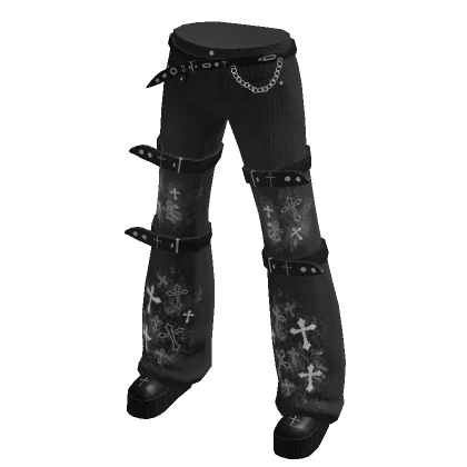 Y2k Gothic Jeans w Crosses