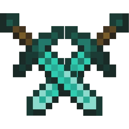 Double Minecraft Diamond Swords