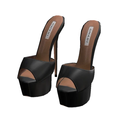 High Chic Black Platform Sandal
