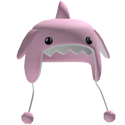 Shark Pink Pompom Beanie teeth