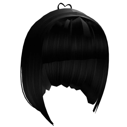 Cute Black Bob Hair with Heart Valentines Cute