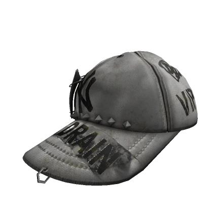 white shield drain hat (sideways)