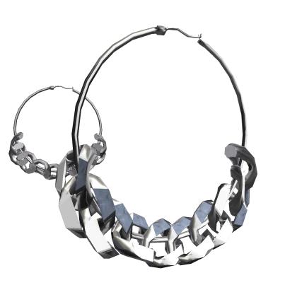 Chain Hoop Earrings [Silver]