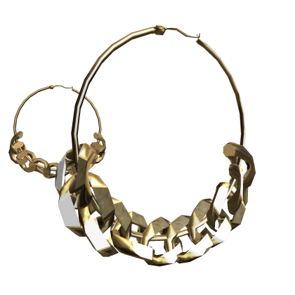 Chain Hoop Earrings [Gold]