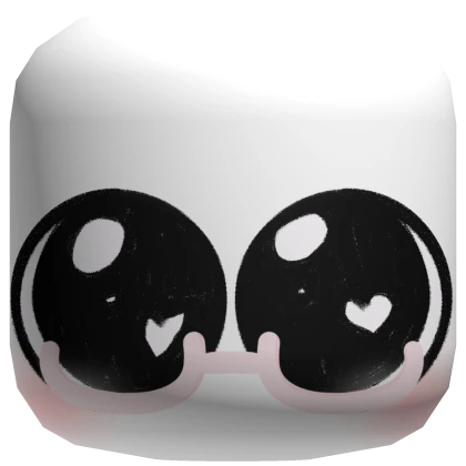 Super Cute Puppy-Eyed Chibi Face with Pink Glasses