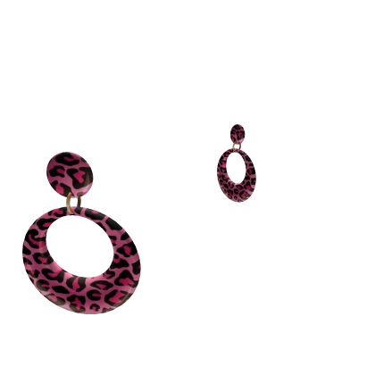 60s Gyaru Earrings in Pink Leo