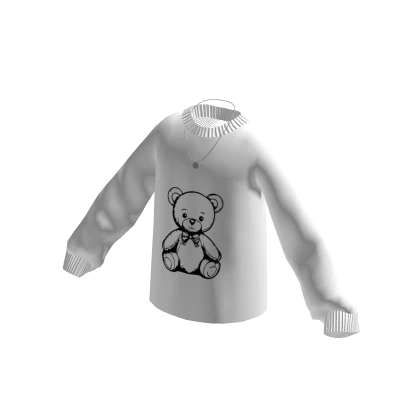 Oversized Sweatshirt with Necklace - White