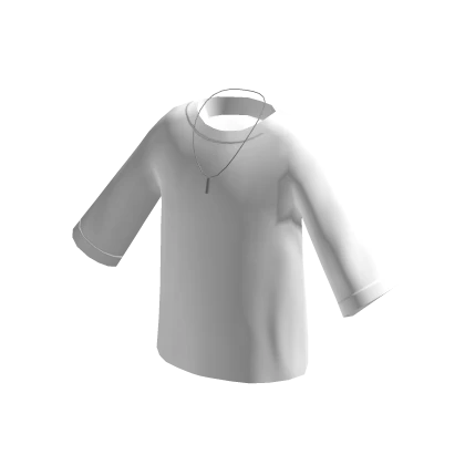 Oversized Shirt with Necklace - White