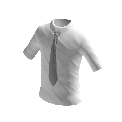 ⭐ White Short Sleeves with Gray Tie