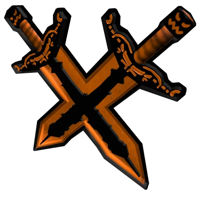 Double Sword Halloween Orange Black Pumpkin Glow