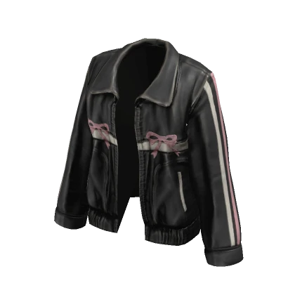 Leather Bow Jacket (Pink)