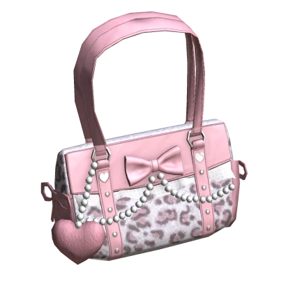 ♡ gyaru leopard bow pearl handbag ♡ (left)